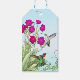Ruby Throated Hummingbird Couple Gift Tags Geschenkanhänger