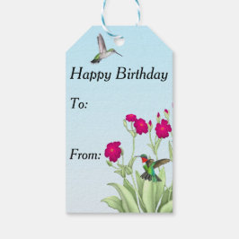 Ruby Throated Hummingbird Couple Gift Tags Geschenkanhänger
