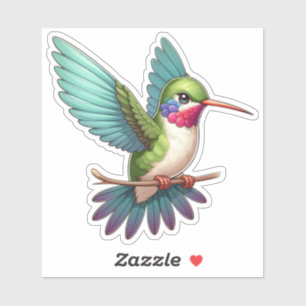 Ruby-Throated Hummingbird Custom-Cut Vinyl Aufkleber