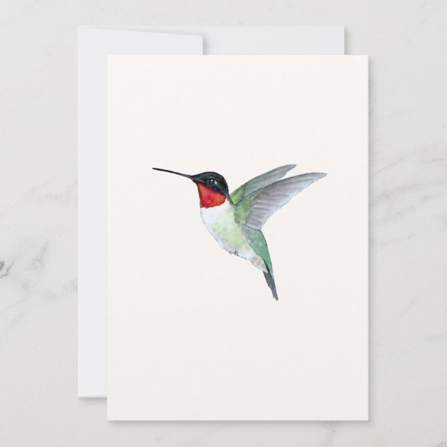 Ruby-throated Hummingbird Flat Greeting Card Karte (Vorderseite)