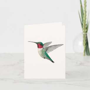 Ruby-throated Hummingbird Greeting Card Karte