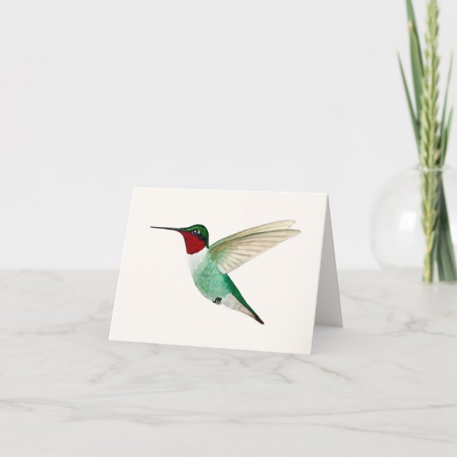 Ruby-throated Hummingbird Greeting Card Karte (Vorderseite)