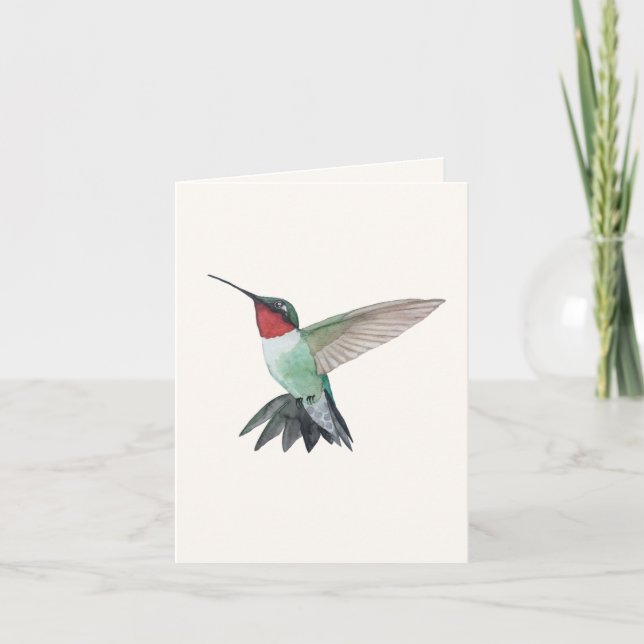 Ruby-throated Hummingbird Greeting Card Karte (Vorderseite)