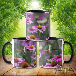 Ruby-Throated Hummingbird "in Coneflowers" Tasse