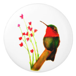 Ruby-Throated Hummingbird Keramikknauf