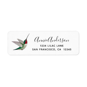 Ruby-throated Hummingbird Label