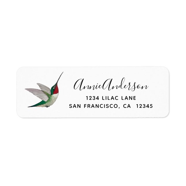 Ruby-throated Hummingbird Label (Vorne)