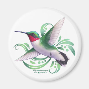 Ruby Throated Hummingbird Magnet