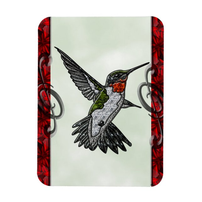 Ruby Throated Hummingbird Magnet (Vertikal)