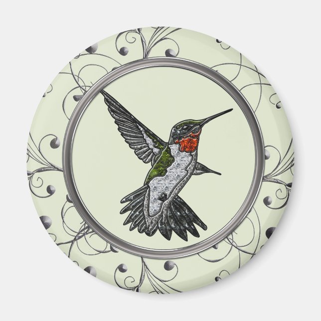 Ruby Throated Hummingbird Magnet (Vorne)