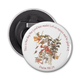 Ruby Throated Hummingbird mit Psalm 118:24 Flaschenöffner