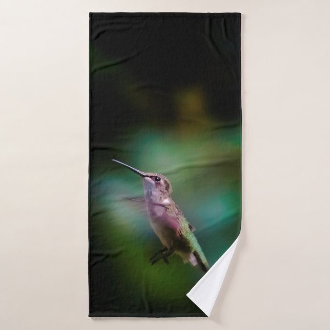 Ruby-throated Hummingbird - Original Foto Badhandtuch Set (Badehandtuch)