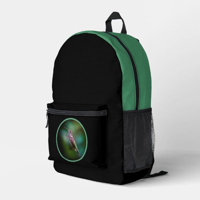 Ruby-throated Hummingbird - Original Foto Bedruckter Rucksack (Rückseitige Ecke Rechts)
