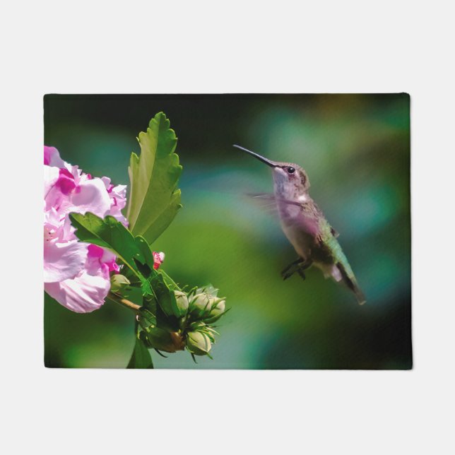 Ruby-throated Hummingbird - Original Foto Fußmatte (Vorderseite)