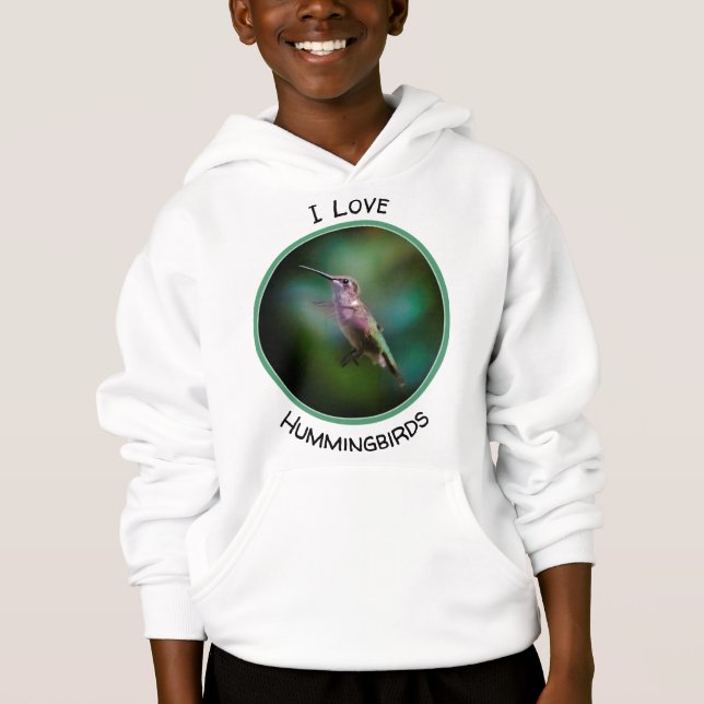 Ruby-throated Hummingbird - Original Foto Hoodie (Vorderseite)
