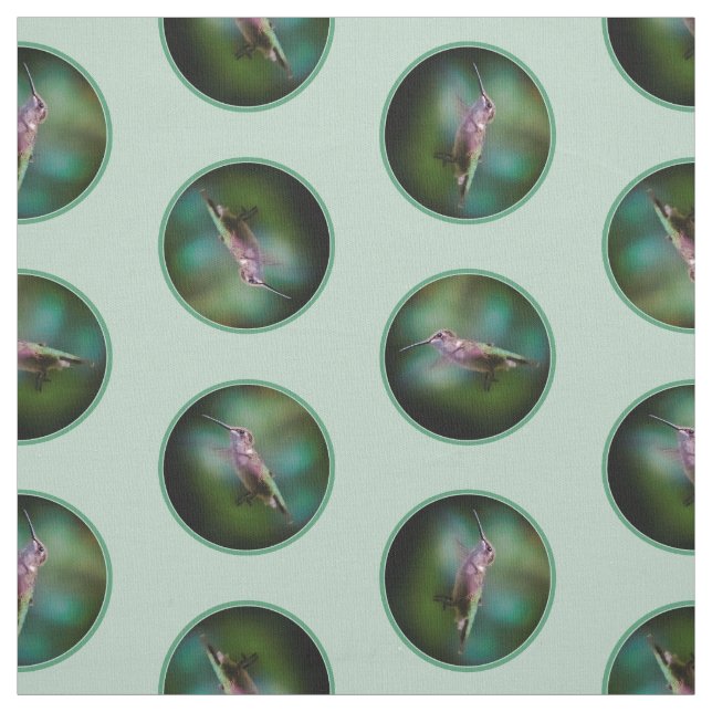 Ruby-throated Hummingbird Original Fotograf Stoff (Muster)