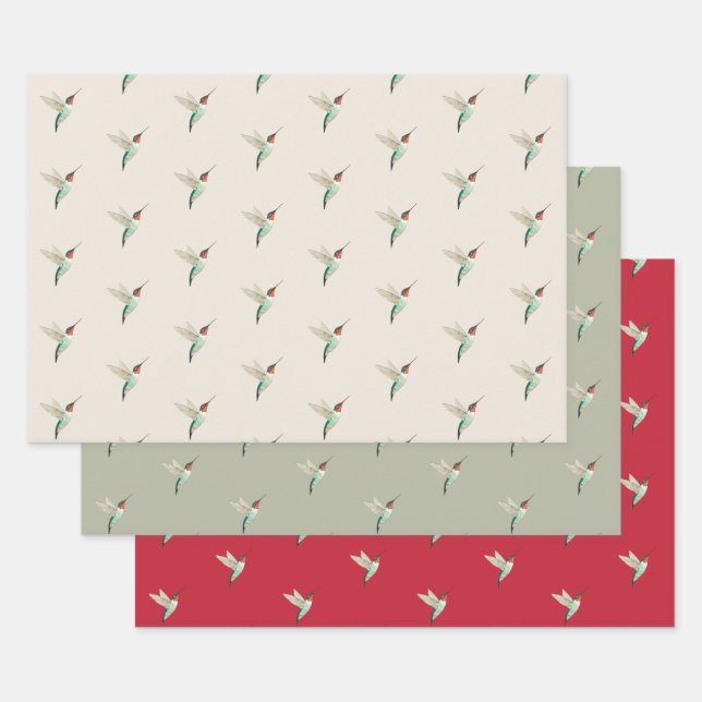 Ruby-throated Hummingbird Pattern Geschenkpapier Set (Set)