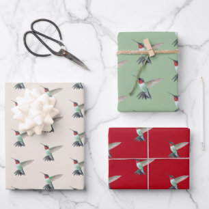 Ruby-throated Hummingbird Pattern Geschenkpapier Set