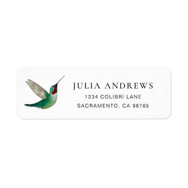 Ruby-throated Hummingbird Return Address Label (Vorne)
