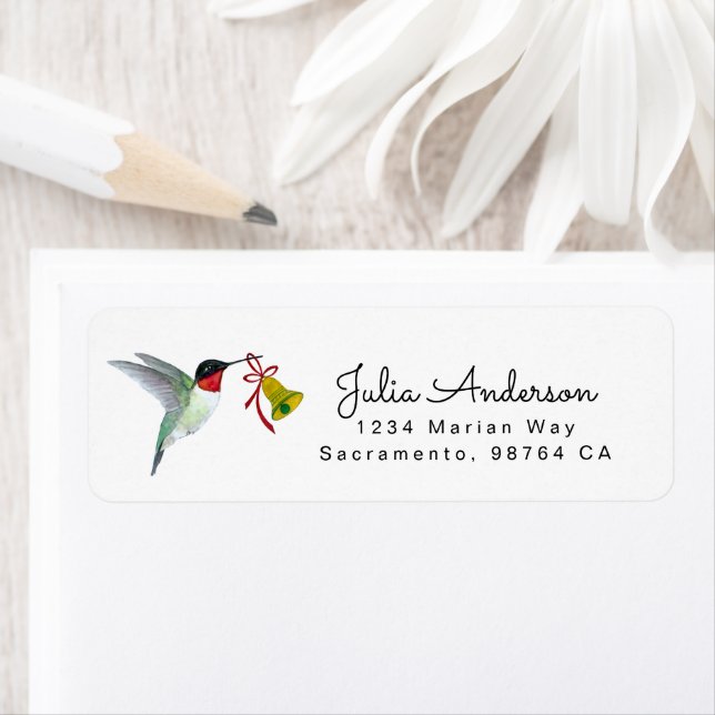 Ruby-throated Hummingbird return address label (Insitu)