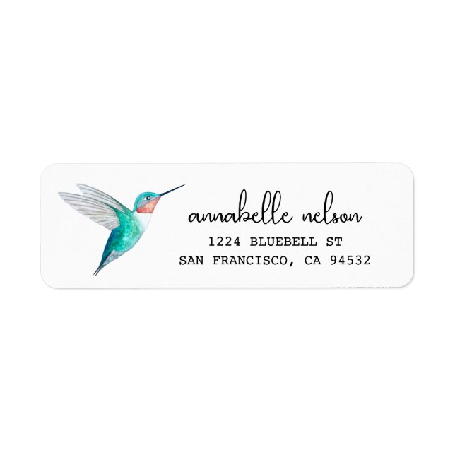 Ruby-throated Hummingbird Return Address Label (Vorne)
