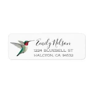 Ruby-throated Hummingbird-Rücksendeadresse
