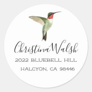 Ruby-throated Hummingbird Runder Aufkleber