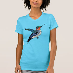 Ruby Throated Hummingbird Tattoo Style Art T-Shirt