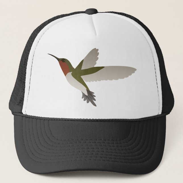 Ruby Throated Hummingbird Truckerkappe (Vorderseite)