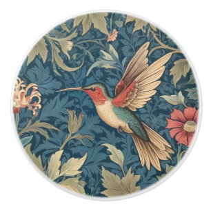 Ruby-throated hummingbird William Morris style Keramikknauf