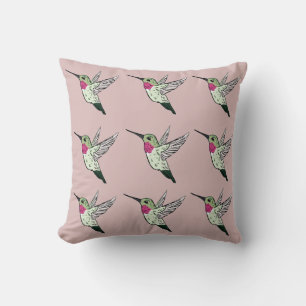 Ruby Throated Hummingbirds 16 X16 Throw Kissen