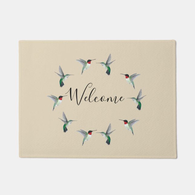 Ruby-throated Hummingbirds Doormat Fußmatte (Vorderseite)