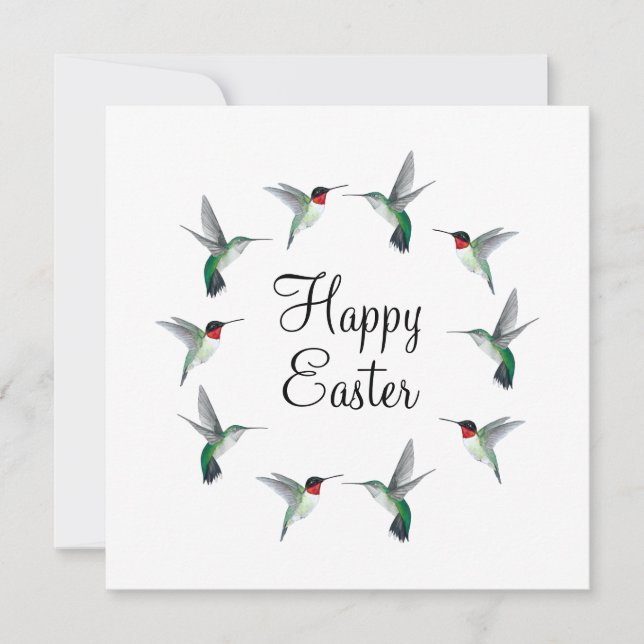 Ruby-throated Hummingbirds Happy Oaster Card Karte (Vorderseite)