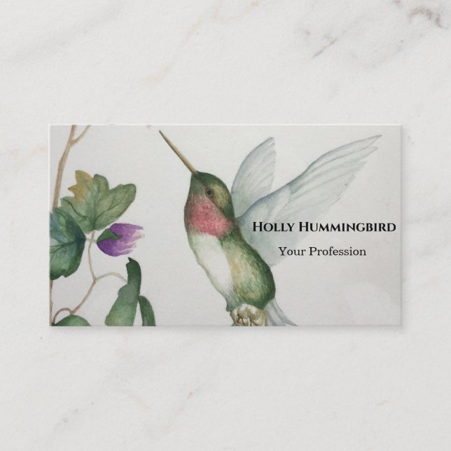 Ruby Throby Hummingbird Business Card Visitenkarte (Vorderseite)