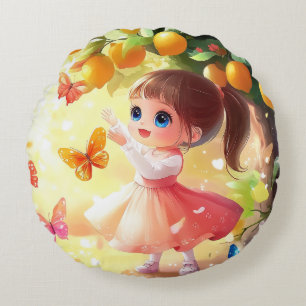 Ruby und das Zitronenbaumkissen Rundes Kissen