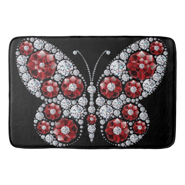 Ruby und Emerald Kristall Butterfly Badematte (Vorderseite)