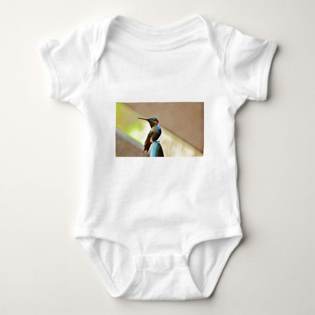 Ruby und Grüner kleiner Hummingbird Baby Strampler (Vorderseite)