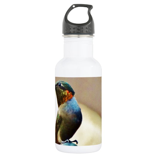 Ruby und Grüner kleiner Hummingbird Edelstahlflasche (Vorderseite)