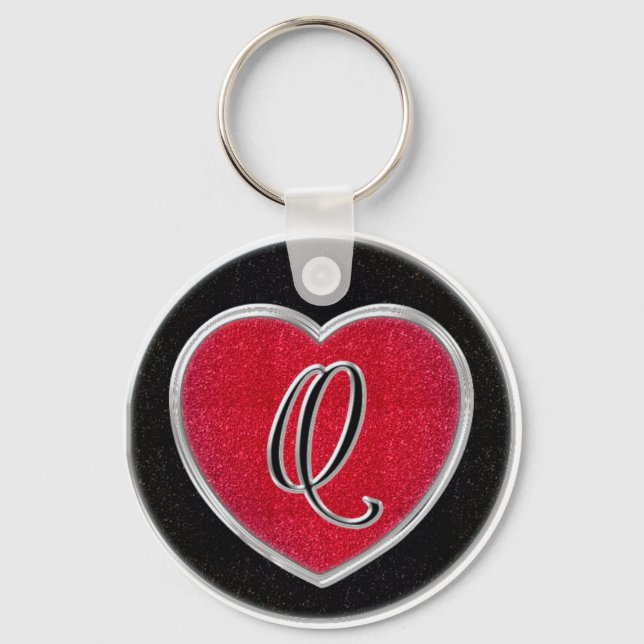 Ruby und Onyx Monogram Schlüsselanhänger (Vorderseite)