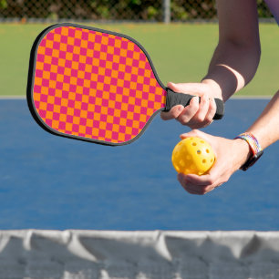 Ruby und Orange Checkered Vintag Pickleball Schläger
