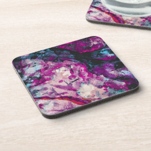 Ruby und Sapphire Crystal Geode Abstrakt Getränkeuntersetzer