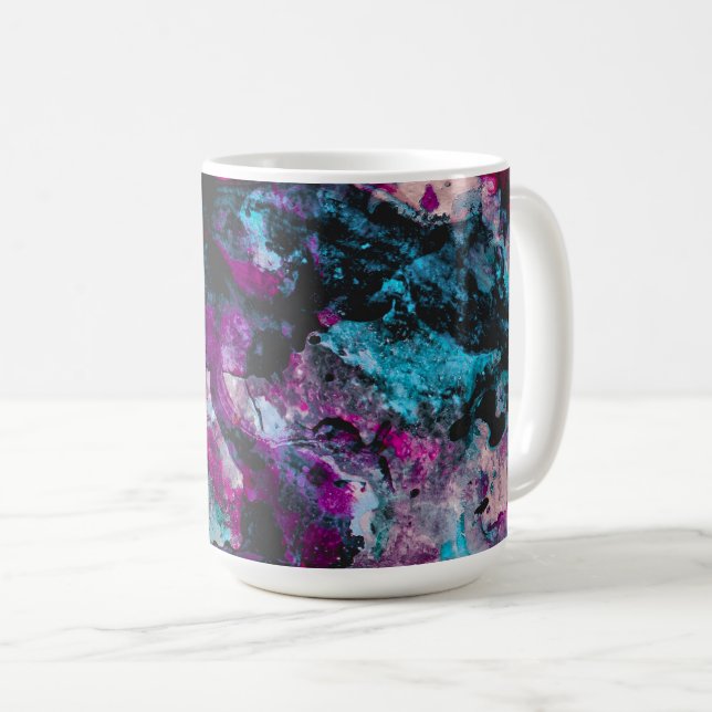 Ruby und Sapphire Crystal Geode Abstrakt Kaffeetasse (VorderseiteRechts)
