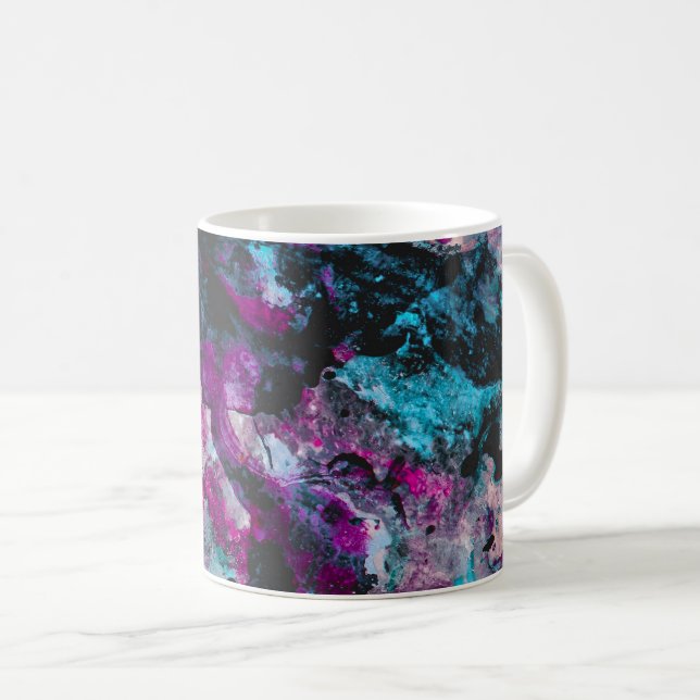 Ruby und Sapphire Crystal Geode Abstrakt Kaffeetasse (VorderseiteRechts)