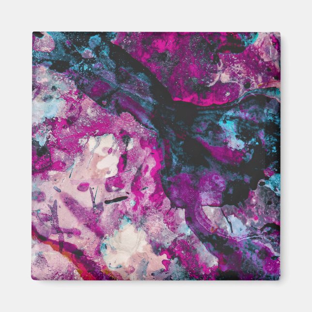 Ruby und Sapphire Crystal Geode Abstrakt Magnet (Vorne)