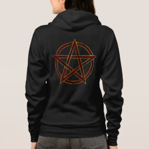 Ruby Verzauberung: Pentagram Elegante Hoodie