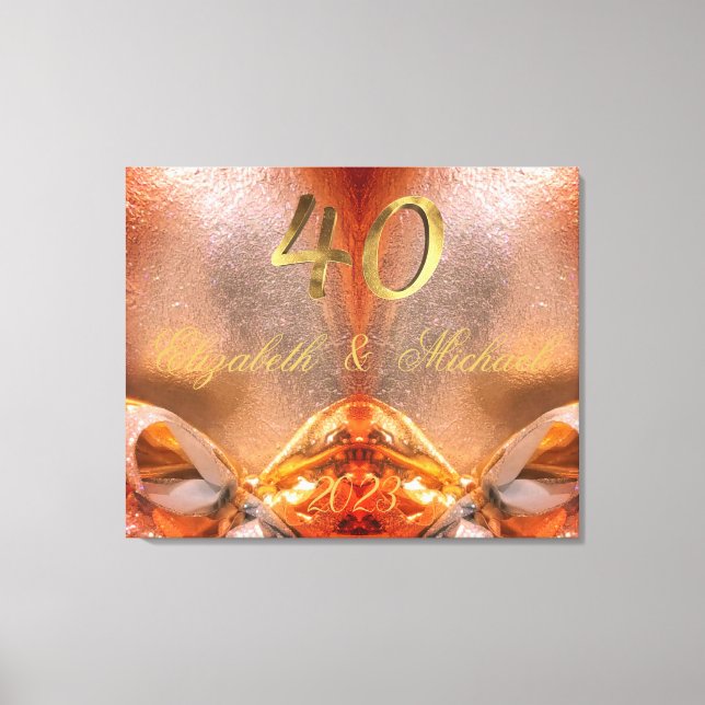 Ruby Wedding 40. Hochzeitstag Leinwanddruck (Vorderseite)