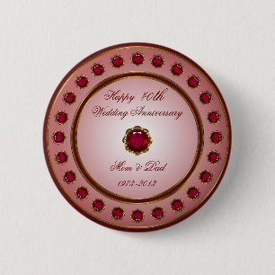 Ruby Wedding Anniversary Button