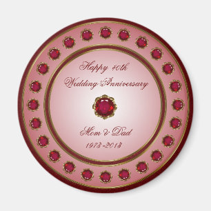 Ruby Wedding Anniversary Magnet