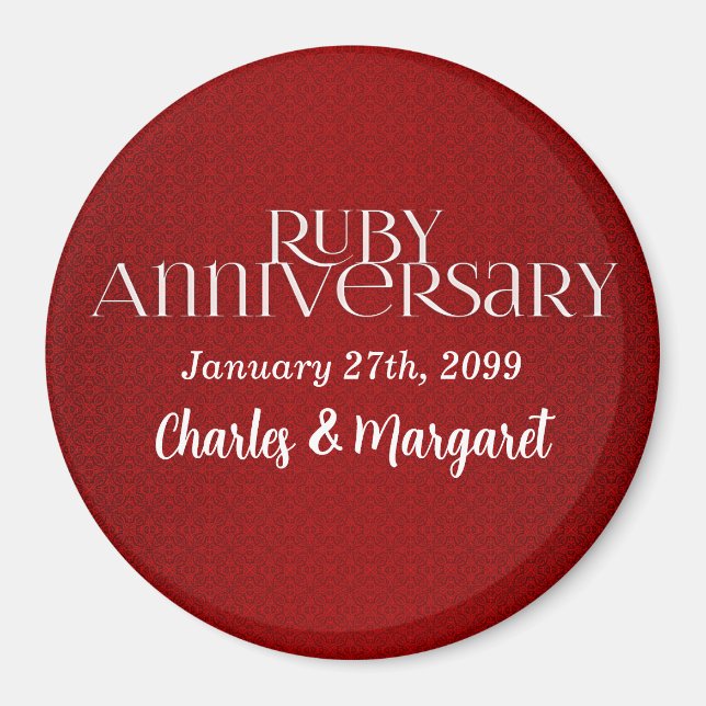Ruby Wedding Annivsersary Magnet (Vorne)