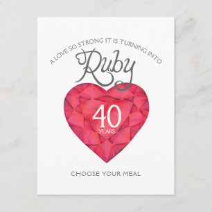 Ruby Wedding Jubiläum Herzensmessen Begleitkarte